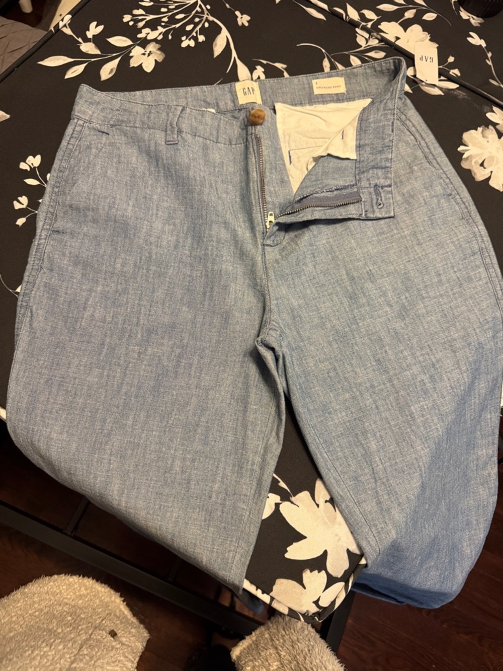 GAP Light Chambray Trousers in Sky Blue